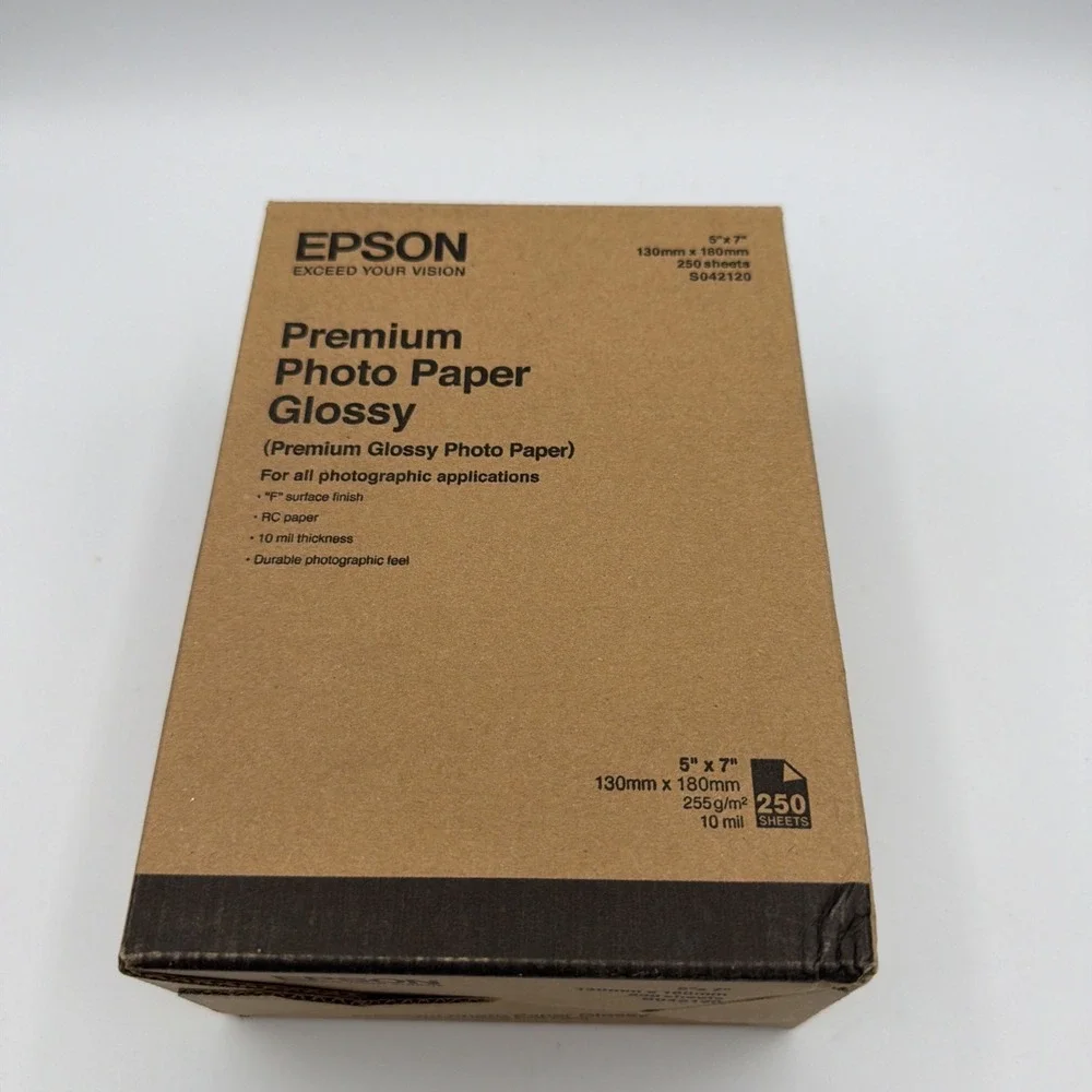Epson Premium Photo Paper Glossy 5x7 White 250 Sheets 5/50pks S042120 Sealed